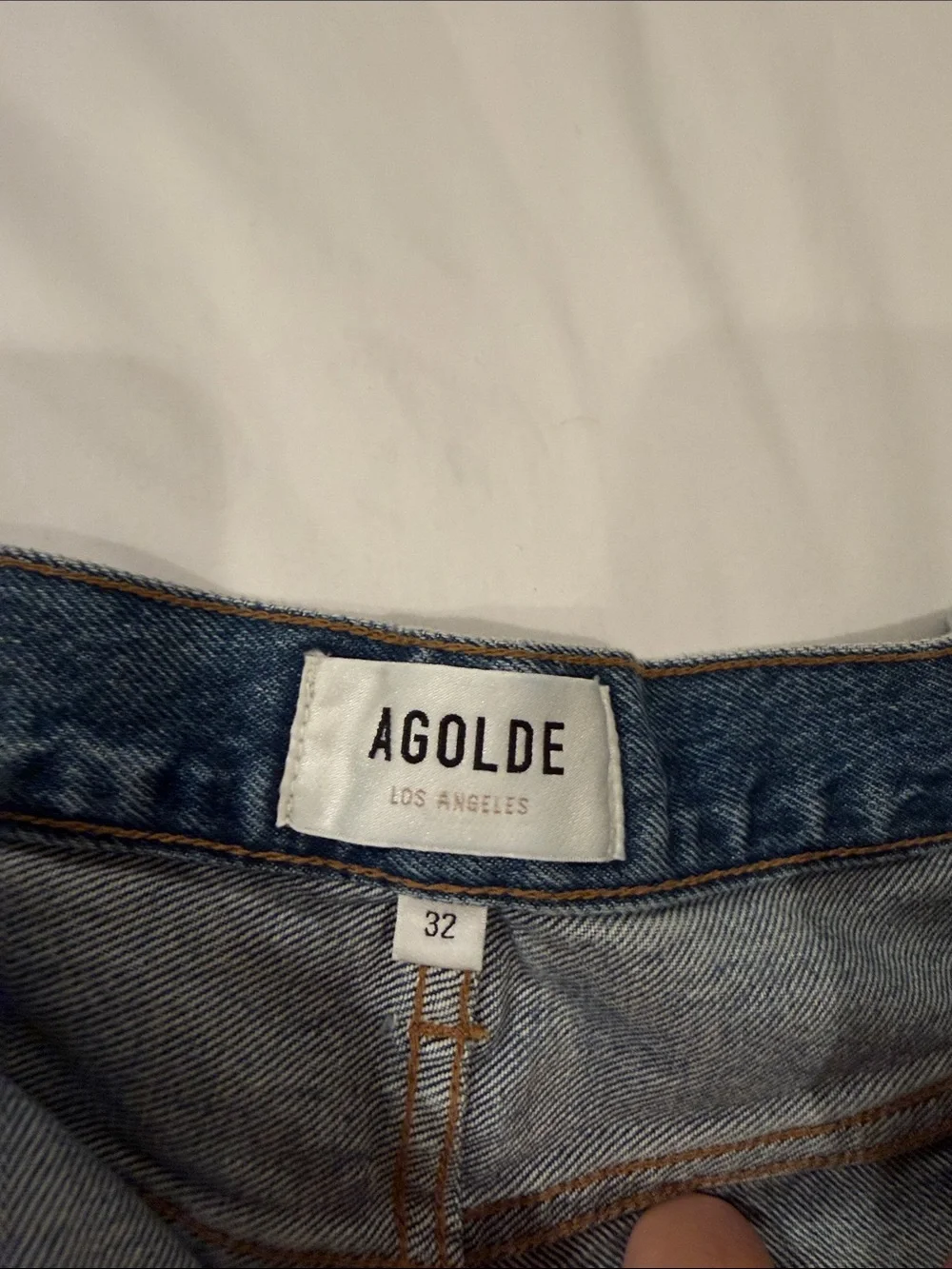 Agolde Dark Blue Cutoff Parker long Denim Shorts 32